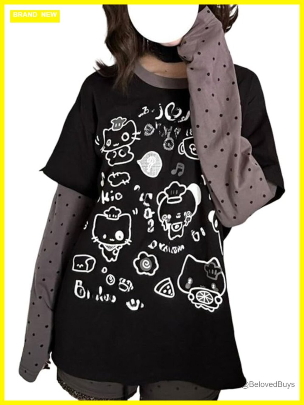 Emo Grunge Long Sleeve Graphic T-Shirt Polyester Spandex Y2K Alt Top